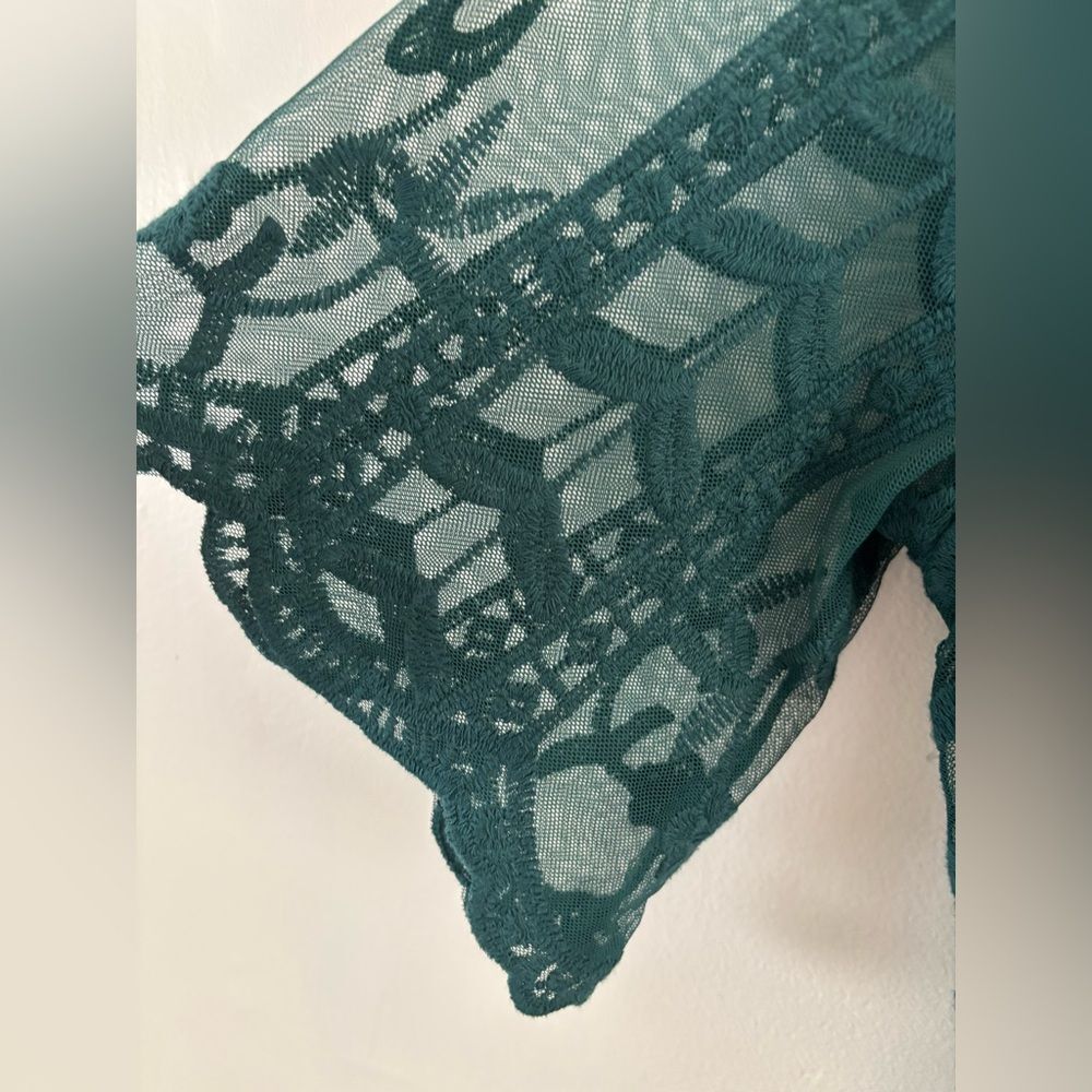 Socialite Teal Lace Maxi Romper Dress Small - Picture 6 of 13